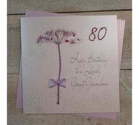WHITE COTTON CARDS Happy Lovely Grandma 80 Carte d'anniversaire Faite à la Main Motif Pissenlit