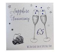 WHITE COTTON CARDS Joyeux 65e Anniversaire de Mariage «with Love on Your Special Day» Carte d'anniversaire 65 Ans Faite à la Main