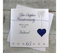 White Cotton Cards LLA65H Carte d'anniversaire de mariage faite à la main Motif lignes d'amour 16 x 16 cm