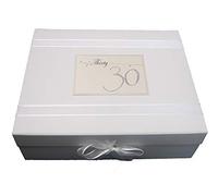 WHITE COTTON CARDS LLN30X Grande boîte souvenir holographique Motif trente ans 30 ans