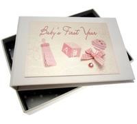 White Cotton Cards - Mini album photos - Baby's First Years - Hochet rose
