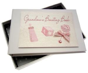 White Cotton Cards - Mini album photos - Grandma's Boasting Book - Hochet rose