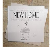 White Cotton Cards N42 "New Home There's No Place Like Home" carte de New Home faite main