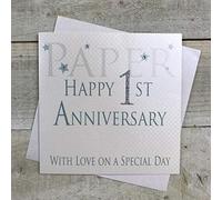 WHITE COTTON CARDS "Papier Happy 1st Anniversary with Love on a Special Day Carte Faite à la Main