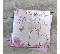 WHITE COTTON CARDS SS42-DIL40 Carte d'anniversaire pour belle-fille Motif flûtes à champagne Rose
