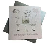 White Cotton Cards SS42-W75 Carte d'anniversaire pour femme Motif coupes de champagne Rose