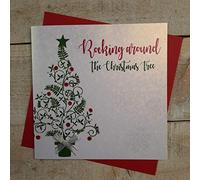 White Cotton Cards tourner autour de la carte de Noël faite à la main en forme d'arbre