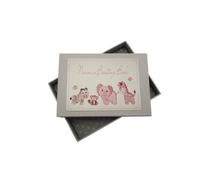 White Cotton Cards Toys Range Album photo pour bébé Inscription Nana's Boasting Book Motif à carreaux Rose