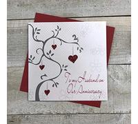 WHITE COTTON CARDS WB217 Carte de vœux pour Anniversaire de Mariage Inscription to My Husband on Our Anniversary