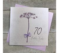 WHITE COTTON CARDS Wb240-70 Carte d'anniversaire Faite à la Main Motif Pissenlit Blanc 70 cm