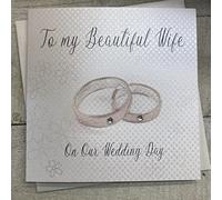 WHITE COTTON CARDS WB25 Carte de vœux pour Mariage Inscription « to My Beautiful Wife on Our Wedding Day »