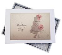 WHITE COTTON CARDS Wedding Day Petit Album Vintage Gâteau, Blanc