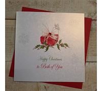 WHITE COTTON CARDS X127 Carte de Noël Faite à la Main Motif Cadeau avec Inscription to Both of You Blanc