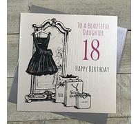 WHITE COTTON CARDS XE26 l to A Beautiful Daughter 18 pour Anniversaire Faite Main Inscription Happy 18th Birthday