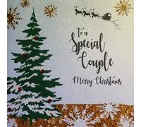 White Cotton Cards Xf5-sc Grande "To a special Couple Merry Christmas" carte de Noël faite à la main