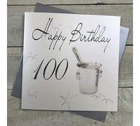 white cotton cards XLS100 Carte d'anniversaire Faite à la Main 100 Ans Motif Seau à Champagne