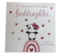 WHITE COTTON CARDS XN78 Panda, pour Un Effet, Belle Goddaughter Heureux Anniversaire» Carte d'anniversaire Faite à la Main