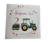 WHITE COTTON CARDS XNS2 Grande Carte d'anniversaire Faite à la Main avec Inscription « Gorgeous Son Happy Happy » 5,1 cm