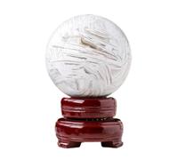 White Crazy Agate Crystal Ball raw Stone Polished cave Home Decoration Ornaments,75~80mm