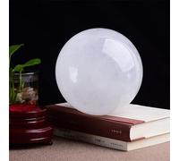 White Crystal Ball Power Stone Round Sphere Figurine Interior Nepal Pedestal,200mm Gemstone Stone