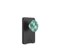White Daisy Aqua Bright Turquoise Fleurs Floral PopSockets PopWallet pour MagSafe