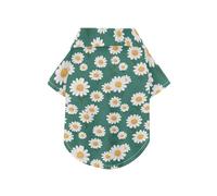 White Daisy Chemise d'été boutonnée à manches courtes pour chien Vêtement parfait pour un usage quotidien et des séances photo L-5XL