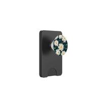 White Daisy Fleurs de Jardin foncées Motif Floral PopSockets PopWallet pour MagSafe