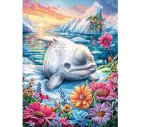 White Dauphin dans l'océan magique 300 Pièces Puzzle Collectionneur En Carton Anti-Déchirure Conte de fées animaux et plantes Haute Difficulté Motif Complexe Décoration Murale Collection Cadeau Premiu