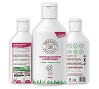 White Dog Shampooing après-shampoing pour chien 500 ml avec violette à base de plantes pour enlever les taches d'urine et les démangeaisons cutanées sensibles - Sans danger pour les chiots