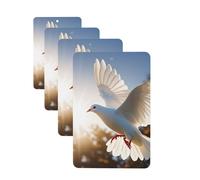 White Dove Flying In The Sun Lot de 4 désodorisants de voiture amusants à suspendre pour voiture - Mignon et durable - Décoration à suspendre - Cadeau pour homme et femme - Rectangulaire