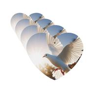 White Dove Flying In The Sun Lot de 4 désodorisants de voiture amusants à suspendre pour voiture - Mignon et durable - Décoration à suspendre - Cadeau pour homme et femme - Forme de cœur