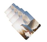 White Dove Flying In The Sun Lot de 4 désodorisants de voiture amusants à suspendre pour voiture - Mignon et durable - Décoration à suspendre - Cadeau pour homme et femme - Carré