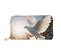 White Dove Portefeuille en cuir pour femme avec fermeture éclair et support pour téléphone portable Noir Taille unique, Noir , Taille unique, Décontracté