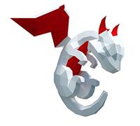 White Dragon Animal Paper Model Room Wall Decor,3D Home Decoration Papercraft Art,Handmade DIY Origami Craft Toy not a Finished Model (1 PCS)