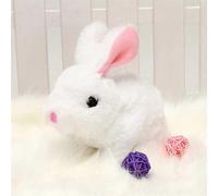 (White)Educational Interactive Bunny Toys Bunnies Can Walk And Talk, Easter Plush Stuffed Bunny Toy