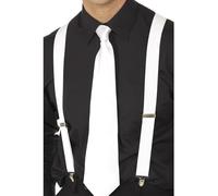 Bretelles Blanches - SMIFFY'S - Accessoire de déguisement pour fêtes, carnaval et spectacles