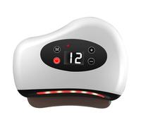 (White)Electric Gua Sha Massager with Red Light Therapy, Heat & Vibration, 12 Heating Hot Compress Massager, Lift Sculpting Tool for Face & Body