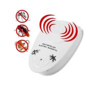 (White)Electronic Ultrasonic Rat Mouse Repellent Anti Mosquito Pest Bug Mole Repeller for Control Rodent