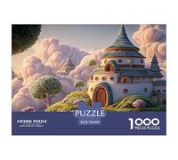 White Estate Floating in The Sky 1000 Piece Papier Premium Puzzle Ethereal Fantasy Castle Anti-Stress Jigsaw Déco Maison pour Amis 70x50cm/1000pcs