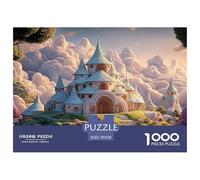 White Estate Floating in The Sky 1000 Pièces Découpe Précise Puzzle Ethereal Fantasy Castle Amusant Jigsaw Jouet Éducatif Déco pour Amis 70x50cm/1000pcs