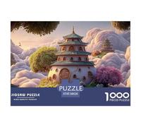 White Estate Floating in The Sky 1000 Pièces Puzzles Ethereal Fantasy Castle Images Vibrantes Puzzle pour Adultes Décoration D'intérieur 38x26cm/1000pcs