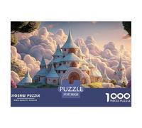 White Estate Floating in The Sky 1000 Pièces Puzzles Ethereal Fantasy Castle Images Vibrantes Puzzle pour Adultes Jouets De Défi Familial 38x26cm/1000pcs