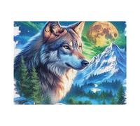 White Famille de Loups 500 Pieces Casse tête pour Ado en Carton Épais Rigide Créatures célestes splendides Facile Débutant Jeu De Société Soirée Entre Amis Cadeau Anniversaire Premium 500 PCS