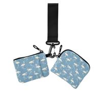 White Flamingo Lot de 2 porte-cartes de visite de grande capacité avec poche zippée pour pièces de monnaie pour femme, Flamant blanc, 1 size, Décontracté