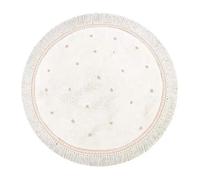 White Fluffy Carpet Soft Dot Plush Rug with Tassel for Living Room Bedroom, Decorative Foot Mat Cozy Home Decor(60x60cm)