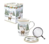 White Forest - coffret cadeau tisanière en porcelaine avec filtre inox - EASYLIFE