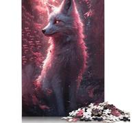 White Fox in Pink Forest Puzzle 1000 Pièces Educa Jouet en Bois Cadeau Unique De l'art De La Décoration Jeu Éducatif Challenge Toy pour Adultes Et Enfants À Partir De 12 Ans 1000pcs (75x50cm)