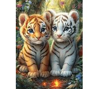 White Frères Tigre Puzzle 300 Pièces pour Adultes Challenge Difficile Educa Qualité Supérieure Relaxation Art Famille Décoration Murale 300 PCS