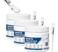 White Furniture Touch-Up Paste with Brush, Wall Repair Paste White, Instant Scratch Concealing Wood Repair Paste, For Scratches on Walls, Cabinet Doors, And Baseboards, Wooden Floors, 40g (3PC)