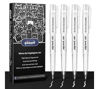 White Gel Pens 4 Pack - 2×0.7mm Fine & 2×1.0mm Bold Tips | Opaque Archival Ink, Quick Drying & Smudge-proof for Black Paper, Highlighting, Art, Illustration, Scrapbooking & Card Making